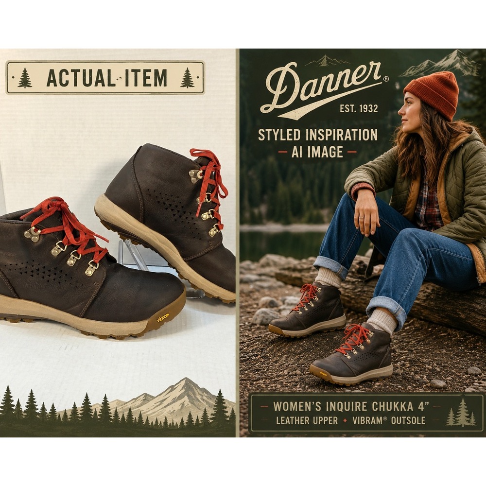 Danner Inquire Chukka 4 Womens Hiking Boot Iron Picante 10 Excellent Gorpcore